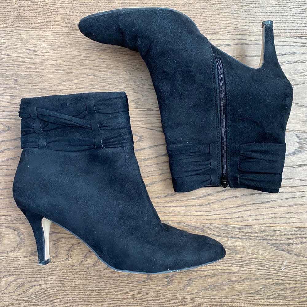 Black suede booties